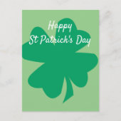 Happy St Patrick's Day Kleeblatt Leaf Irish Custom Postkarte (Vorderseite)