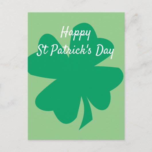 Happy St Patrick's Day Kleeblatt Leaf Irish Custom Postkarte (Vorderseite)