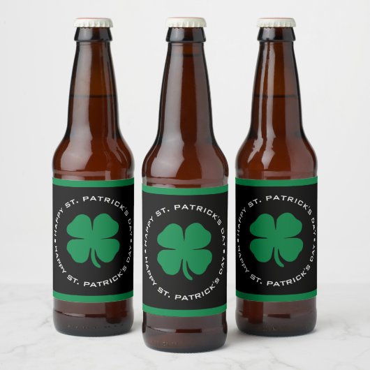 Happy St. Patrick's Day Kleeblatt Lucky Charm Bierflaschenetikett (Flaschen)