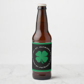 Happy St. Patrick's Day Kleeblatt Lucky Charm Bierflaschenetikett (Vorderseite)