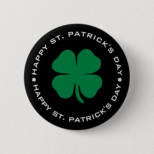 Happy St. Patrick's Day Kleeblatt Lucky Charm Button (Vorderseite)