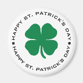 Happy St. Patrick's Day Kleeblatt Lucky Charm Magnet (Vorne)