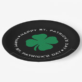 Happy St. Patrick's Day Kleeblatt Lucky Charm Pappteller (Schrägansicht)