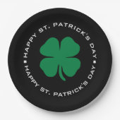 Happy St. Patrick's Day Kleeblatt Lucky Charm Pappteller (Vorderseite)
