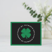 Happy St. Patrick's Day Kleeblatt Lucky Charm Postkarte (Stehend Vorderseite)