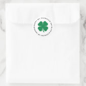 Happy St. Patrick's Day Kleeblatt Lucky Charm Runder Aufkleber (Tasche)