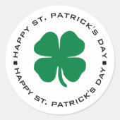 Happy St. Patrick's Day Kleeblatt Lucky Charm Runder Aufkleber (Vorderseite)