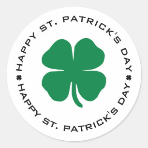 Happy St. Patrick's Day Kleeblatt Lucky Charm Runder Aufkleber