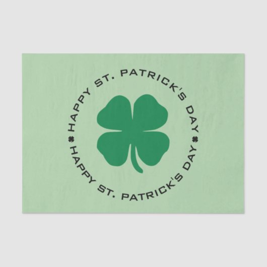 Happy St. Patrick's Day Kleeblatt Lucky Charm Seidenpapier (Vorderseite)