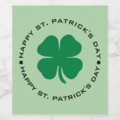 Happy St. Patrick's Day Kleeblatt Lucky Charm Weinetikett (Einzelnes Label)