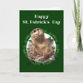 Happy St. Patrick's Day Kleeblatt Otter Tierspass Karte (Vorderseite)