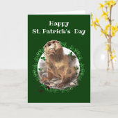 Happy St. Patrick's Day Kleeblatt Otter Tierspass Karte (Gelbe Blume)