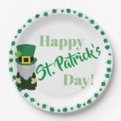 Happy St Patricks Day Kleeblatt Pappteller (Vorderseite)