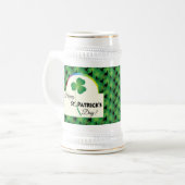 Happy St. Patrick's Day, Kleeblatt Pattern Bierglas (Vorderseite Links)