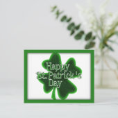 Happy St. Patricks Day Kleeblatt Postkarte (Stehend Vorderseite)