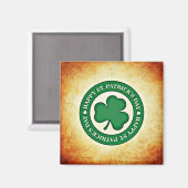 Happy St. Patrick's Day Kleeblatt Square Magnet (Vorderseite/Rückseite)