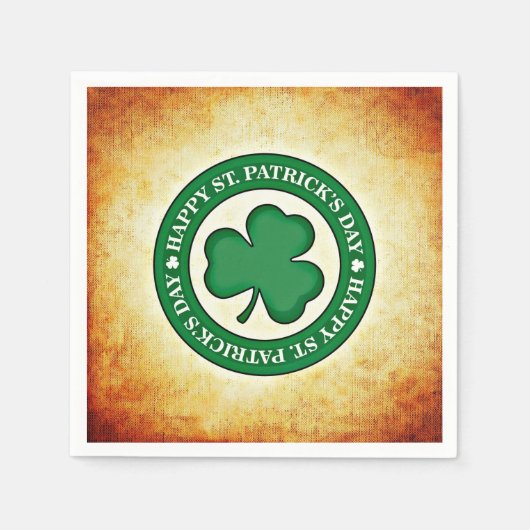 Happy St. Patrick's Day Kleeblatt Square Napkin Serviette (Vorderseite)