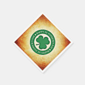 Happy St. Patrick's Day Kleeblatt Square Napkin Serviette (Ecke)
