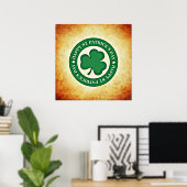 Happy St. Patrick's Day Kleeblatt Square Poster (Heimbüro)