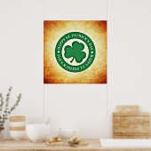 Happy St. Patrick's Day Kleeblatt Square Poster (Küche)