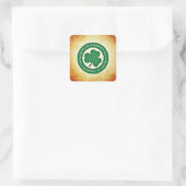 Happy St. Patrick's Day Kleeblatt Square Sticker (Tasche)