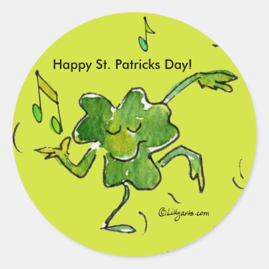 Happy St. Patricks Day Kleeblatt Sticker (Vorderseite)