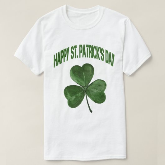 Happy St. Patrick's Day Kleeblatt T - Shirt (Design vorne)