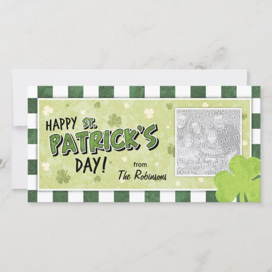 Happy St. Patrick's Day - Kleeblatt und Gingham (Vorderseite)
