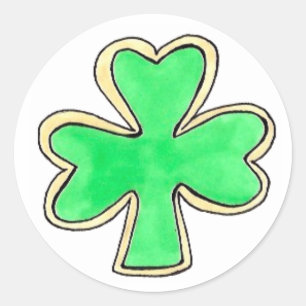 Happy St. Patrick's Day Kleeblatt Zucker Cookies Runder Aufkleber