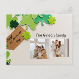 Happy St. Patrick's Day Kleeblätter Familie zwei F Feiertagspostkarte