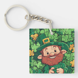 Happy St. Patrick's Day Kleeblatts Acrylic Schlüss Schlüsselanhänger