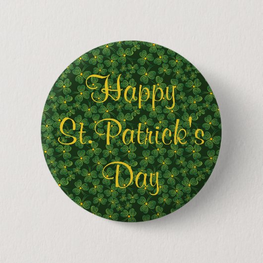 Happy St. Patrick's Day Kleeblatts Button (Vorderseite)