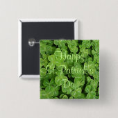 Happy St. Patrick's Day Kleeblatts Button (Vorne & Hinten)
