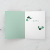 Happy St Patrick's Day Kleeblatts & Daisies Card Dankeskarte (Innenseite)