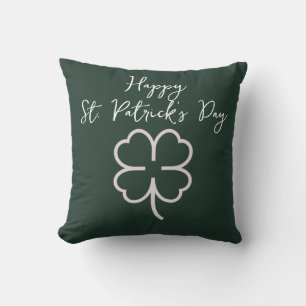 Happy St. Patrick's Day Kleeblatts Einfaches Skrip Kissen