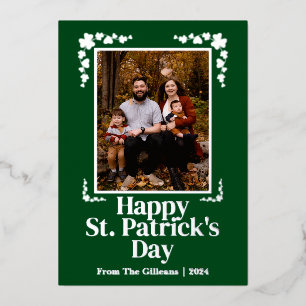 Happy St patricks Day Kleeblatts Familie 1 Foto Fo Folien Feiertagskarte