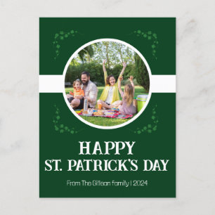 Happy St. Patrick's Day Kleeblatts Familie Ein Fot Feiertagspostkarte