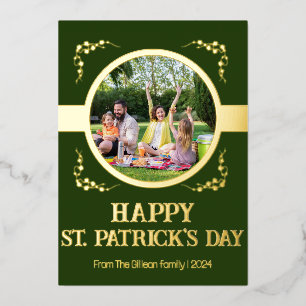 Happy St patricks day Kleeblatts Family Ein Foto Folien Feiertagskarte