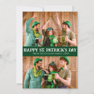 Happy St patricks day Kleeblatts Family Zwei Fotos Feiertagskarte