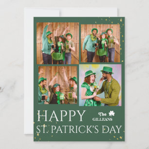 Happy St. Patrick's Day Kleeblatts Foto Feiertagskarte