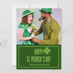 Happy St. Patrick's Day Kleeblatts Foto Feiertagskarte