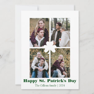 Happy St. Patrick's Day Kleeblatts Foto Feiertagskarte