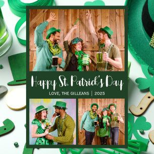 Happy St patricks day Kleeblatts Foto Feiertagskarte