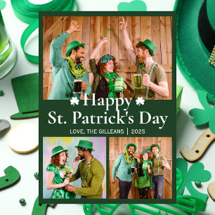 Happy St patricks day Kleeblatts Foto Feiertagskarte