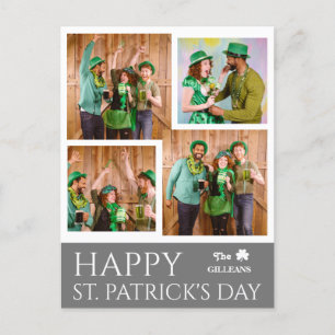 Happy St patricks day Kleeblatts Foto Feiertagspostkarte