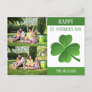 Happy St. Patrick's Day Kleeblatts Foto Feiertagspostkarte