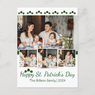 Happy St. Patrick's Day Kleeblatts Foto Feiertagspostkarte