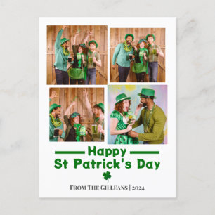 Happy St. Patrick's Day Kleeblatts Foto Feiertagspostkarte