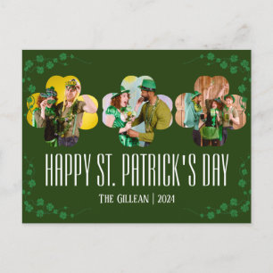 Happy St. Patrick's Day Kleeblatts Foto Feiertagspostkarte