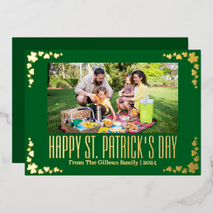 Happy St. Patrick's Day Kleeblatts Foto Folien Feiertagskarte